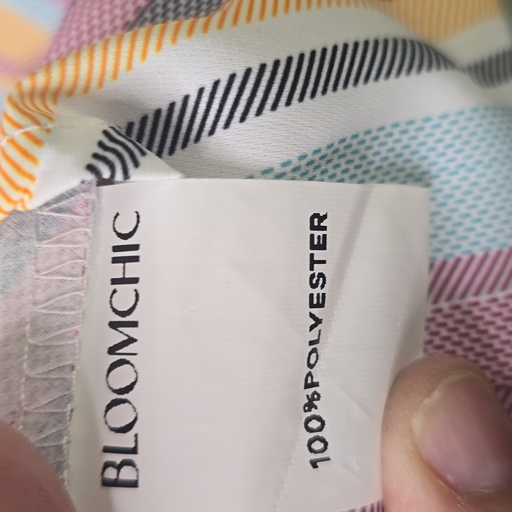 BloomChic Striped V-Neck Blouse - Picture 4 of 12